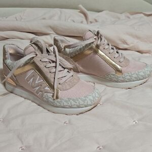 Michael Kors Blush and Metallic Gold Sneakers